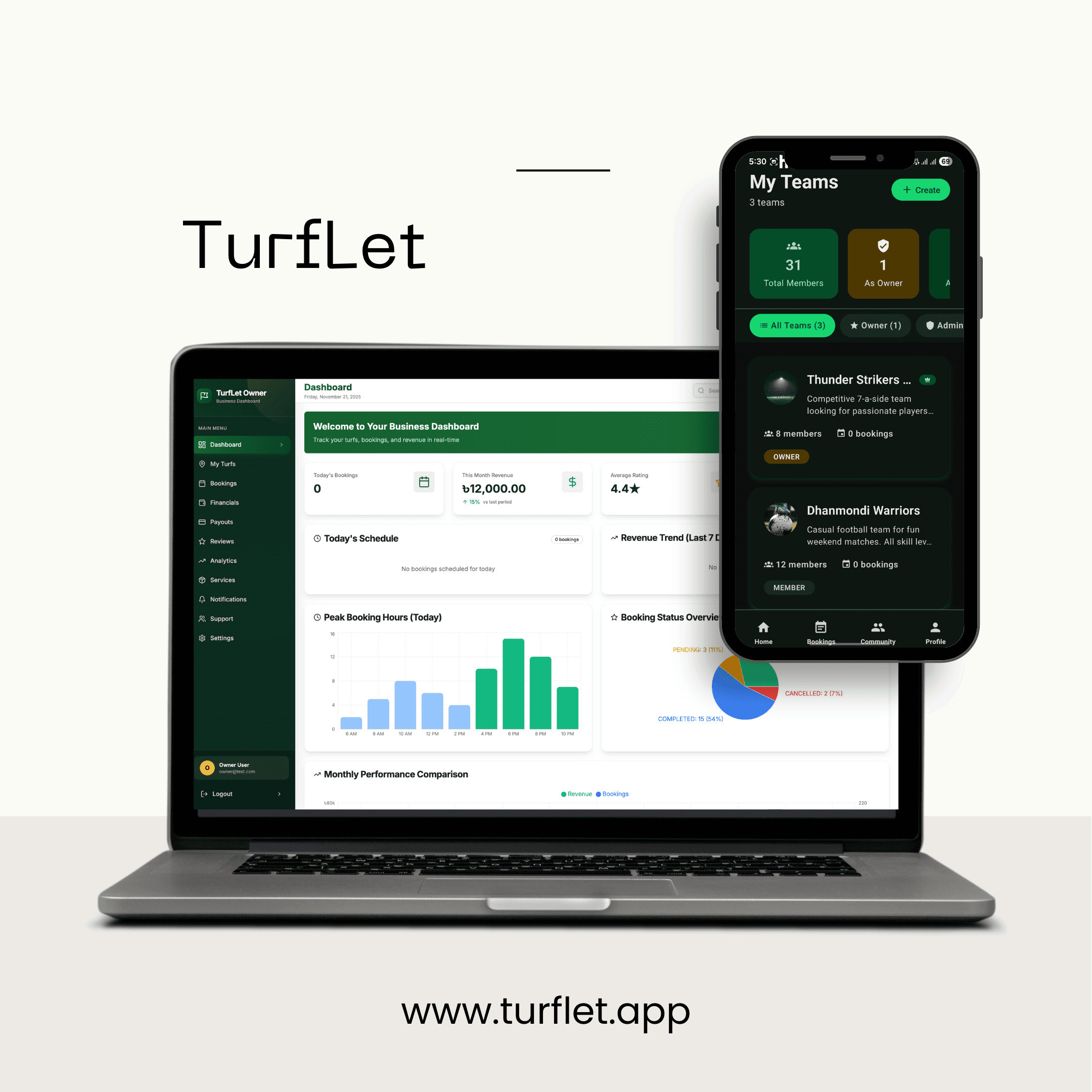 Mobile App - Player & Owner Interface